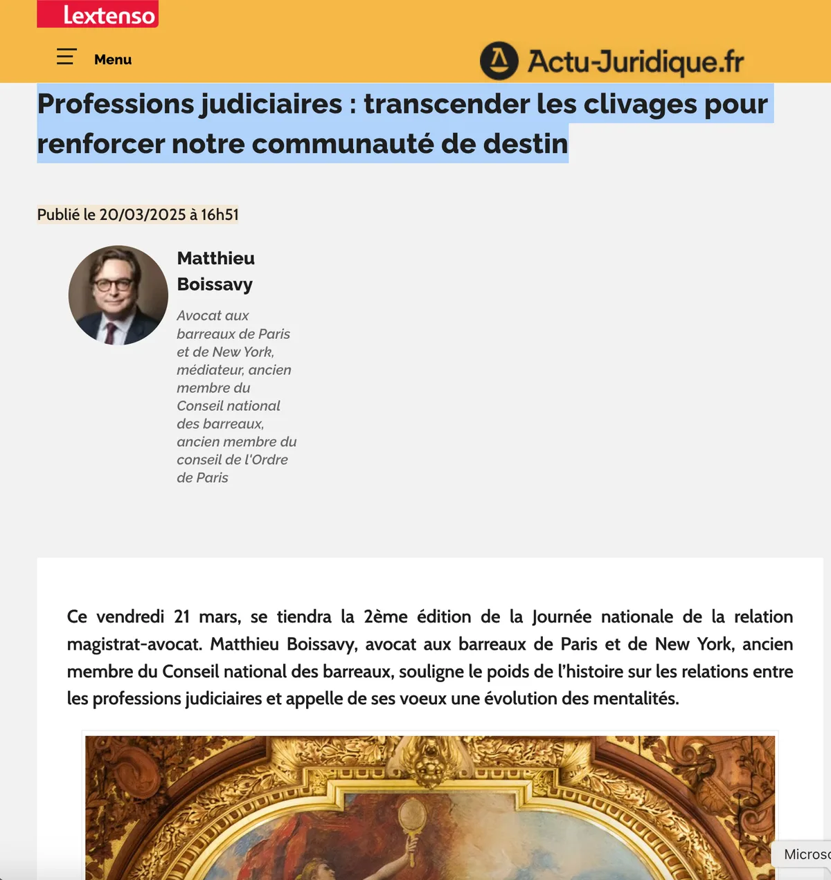 Professions judiciaires : transcender les clivages pour renforcer notre communauté de destin