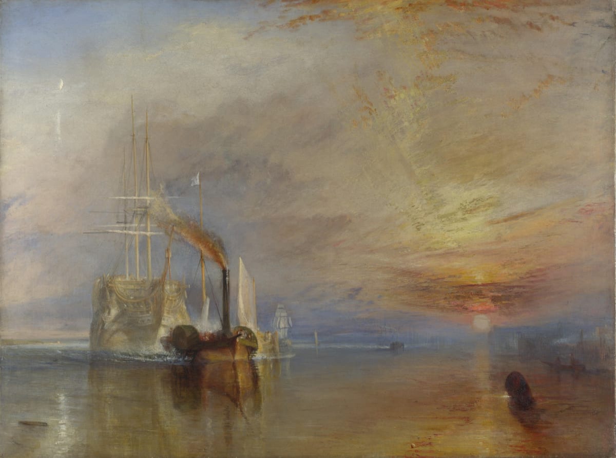 J. M. W. Turner, The Fighting Temeraire : un voilier remorqué par un vapeur au couchant